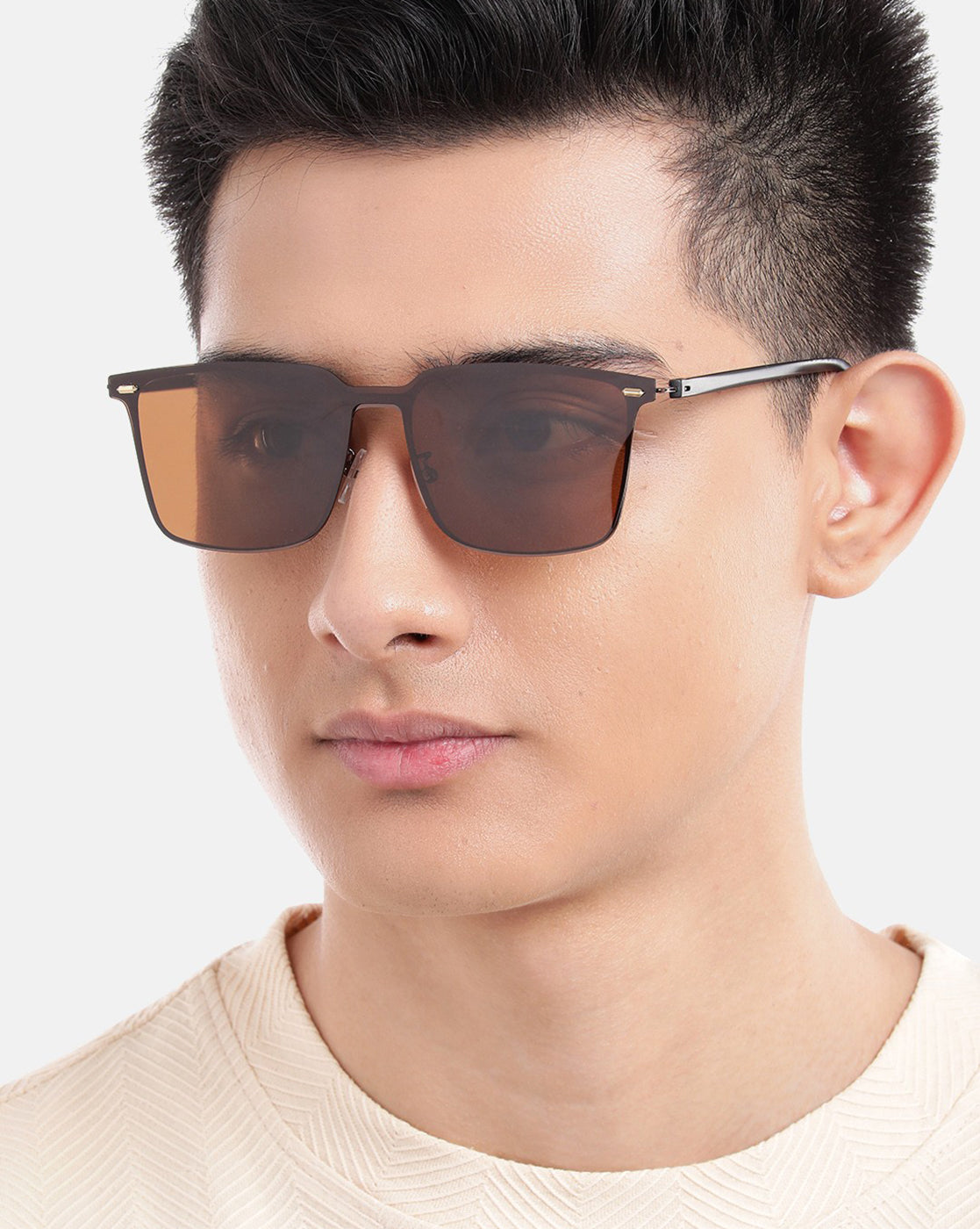 Black Toned with Brown Polarised lens Wayfarer Sunglass for mens