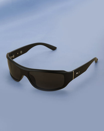 Black with Silver Toned and Black Polarised Lens Sports Sunglass for men