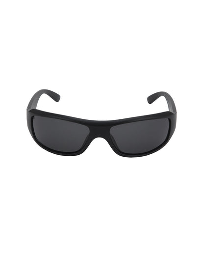 Black with Silver Toned and Black Polarised Lens Sports Sunglass for men