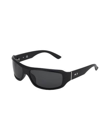 Black with Silver Toned and Black Polarised Lens Sports Sunglass for men