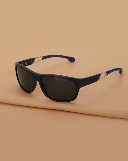 Black with Blue Toned and Black Polarised Lens Sports Sunglass for men