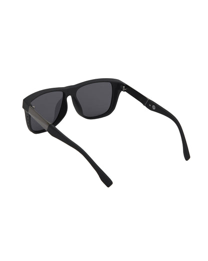 Black with Metallic Toned and Black Polarised Lens Wayfarer Sunglass for men
