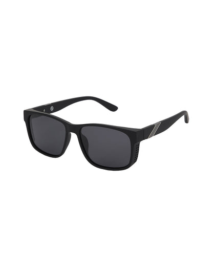 Black with Metallic Toned and Black Polarised Lens Wayfarer Sunglass for men