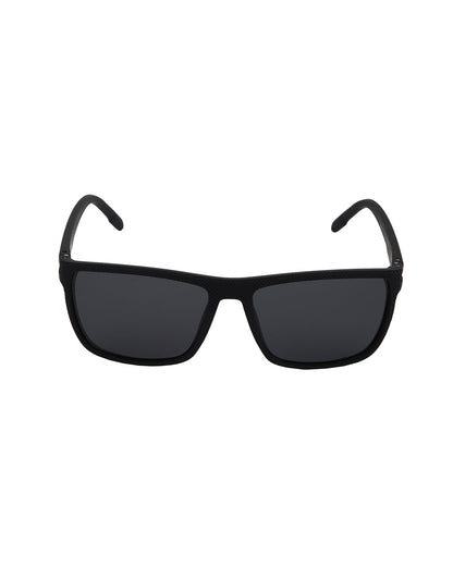 Black with Blue Toned and Black Polarised Lens Rectangle Sunglass for men