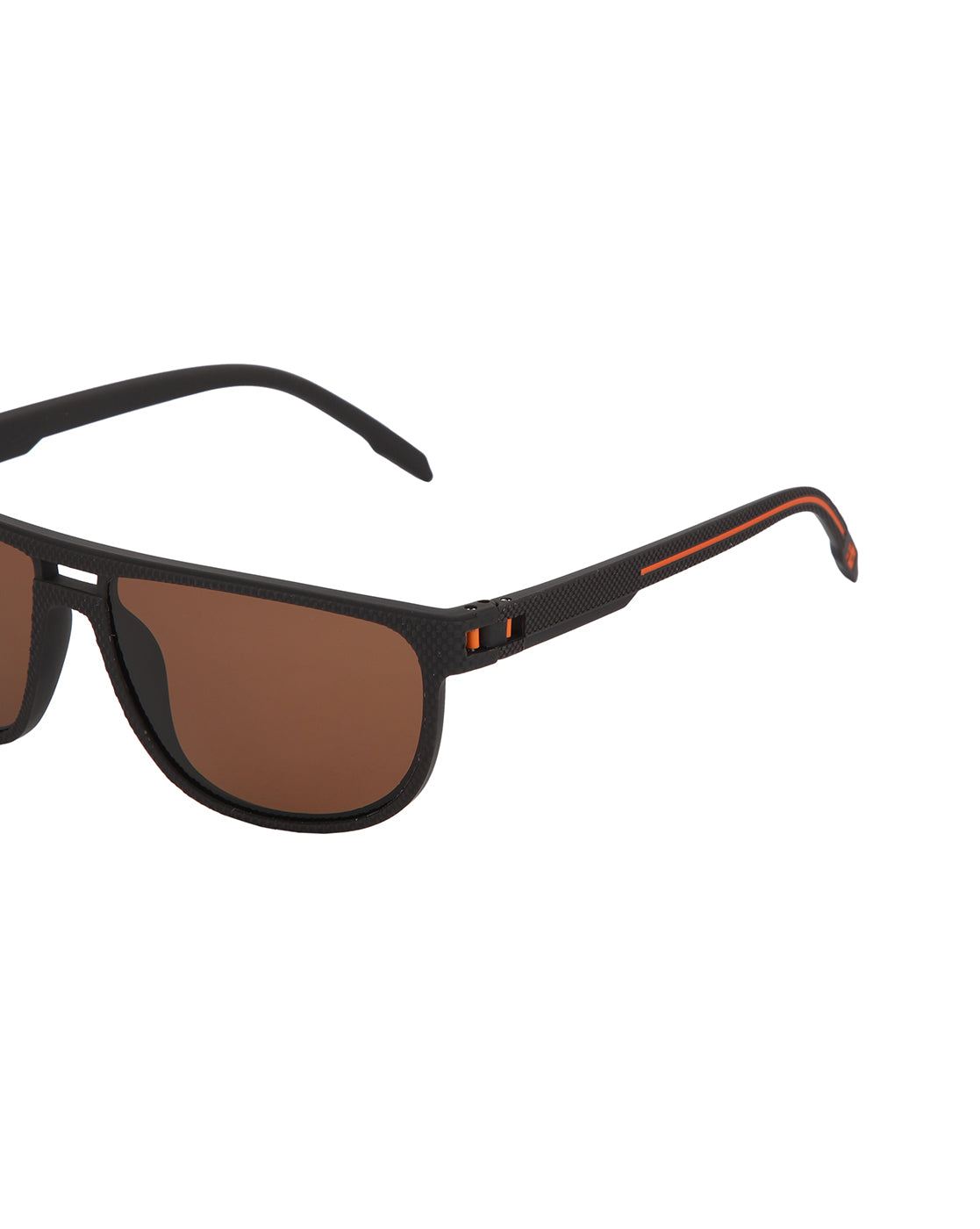 Brown with Orange Toned Brown Polarised Lens Wayfarer Sunglass for men