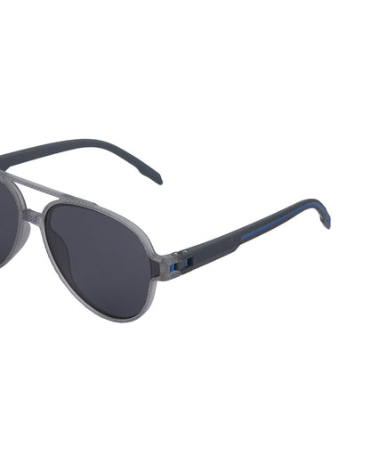 Grey Toned with Blue Polarised Lens Aviator Sunglass for men