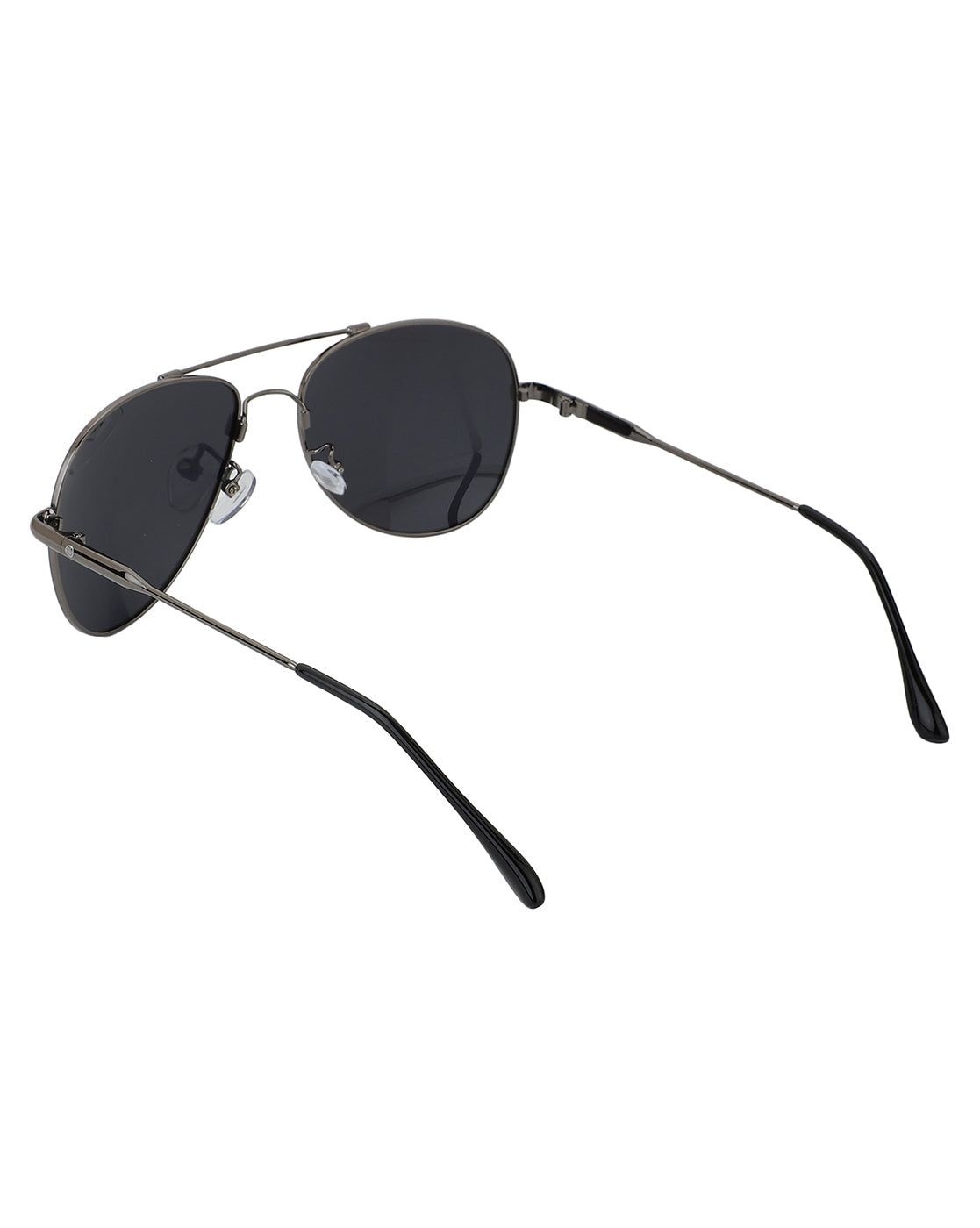 Carlton London Unisex Black Lens &amp; Gunmetal-Toned Aviator Sunglasses With Uv Protected Lens