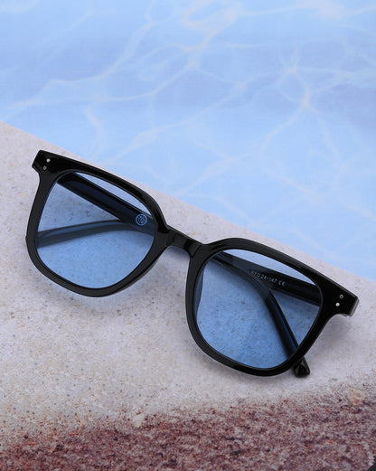 Black Toned with Polycarbonate UV Protected Lens Rectangle Sunglass for Unisex