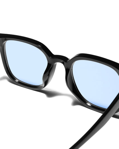 Black Toned with Polycarbonate UV Protected Lens Rectangle Sunglass for Unisex