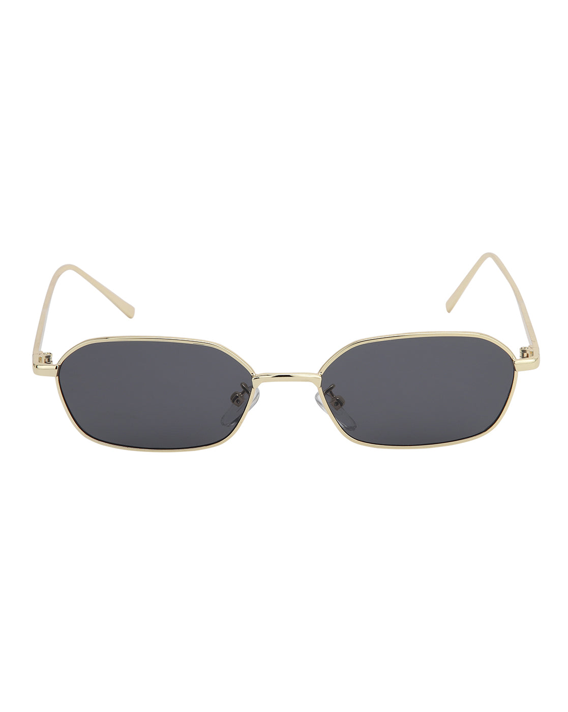 Gold Toned with UV Protected Lens Rectangle Sunglass for unisex