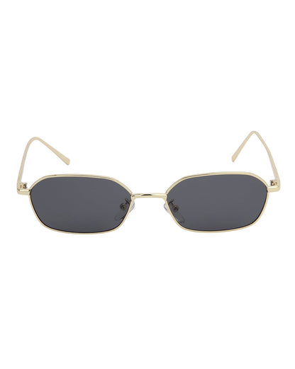 Gold Toned with UV Protected Lens Rectangle Sunglass for unisex