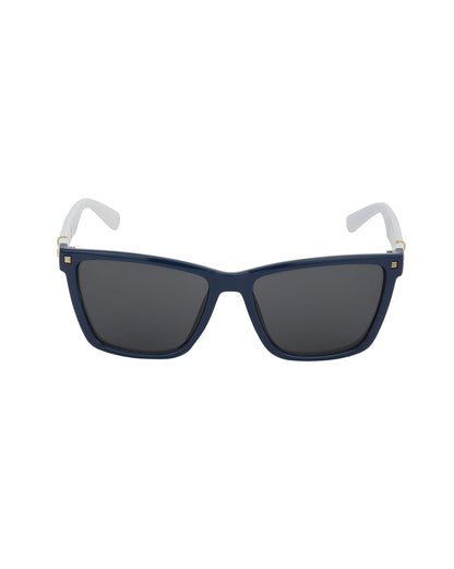 Blue with White Toned and UV Protected Lens Rectangle Sunglass for unisex