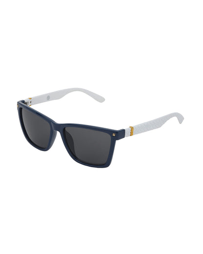 Blue with White Toned and UV Protected Lens Rectangle Sunglass for unisex