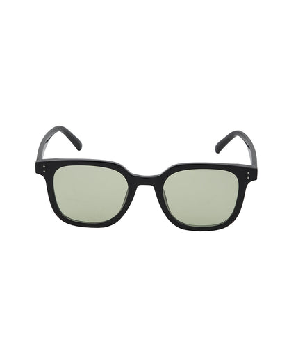 Black Toned with Green UV Protected Lens Rectangle Sunglass for unisex