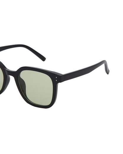 Black Toned with Green UV Protected Lens Rectangle Sunglass for unisex
