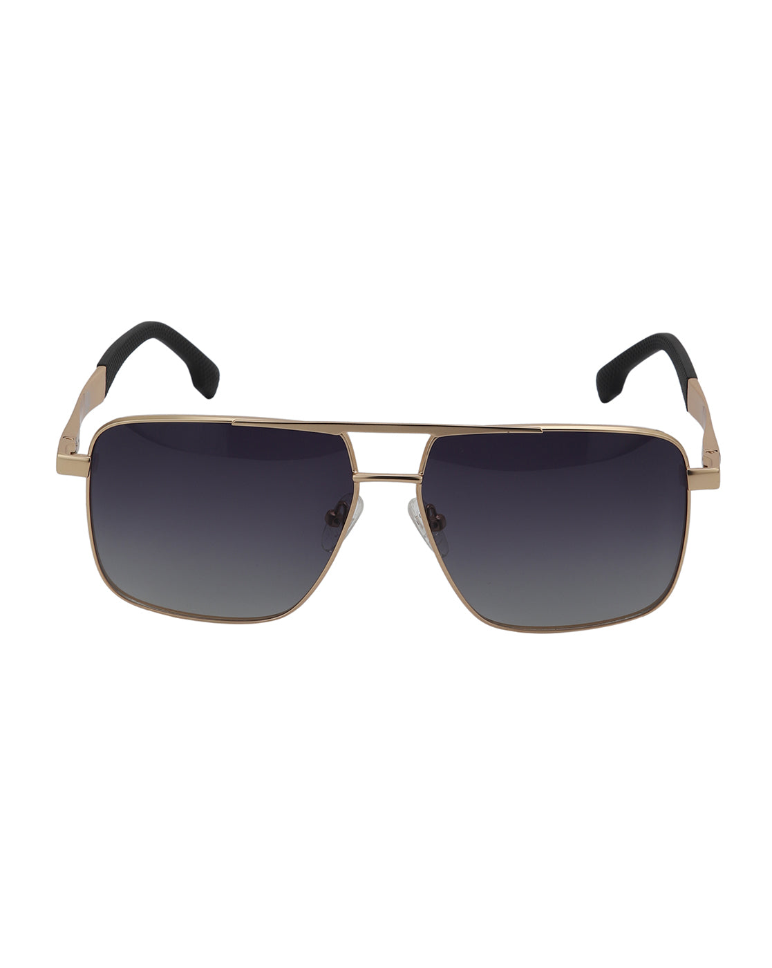 Unisex Premium Rose Gold &amp; Black Toned Grey UV with Polarized Lens Square Sunglass