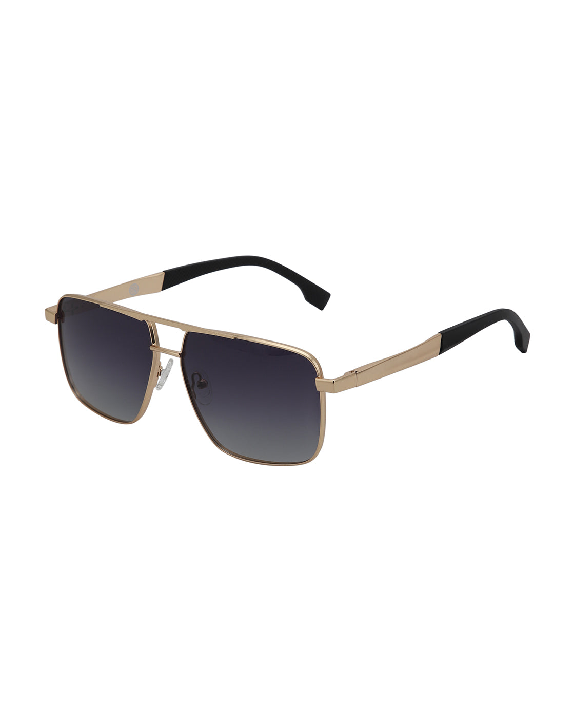Unisex Premium Rose Gold &amp; Black Toned Grey UV with Polarized Lens Square Sunglass