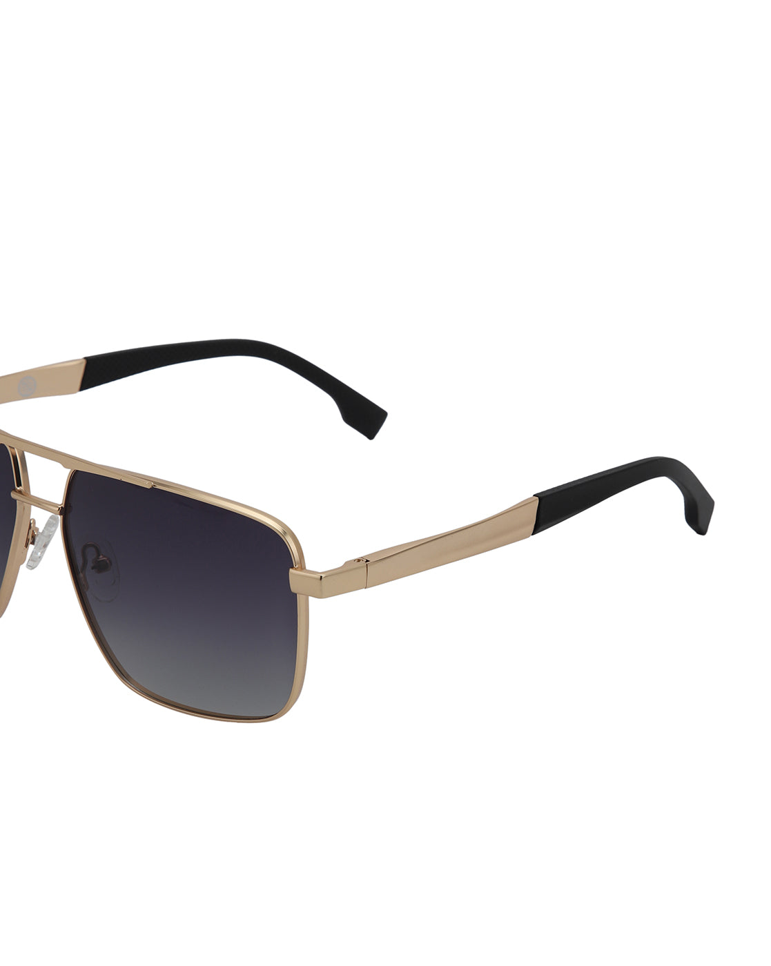 Unisex Premium Rose Gold &amp; Black Toned Grey UV with Polarized Lens Square Sunglass