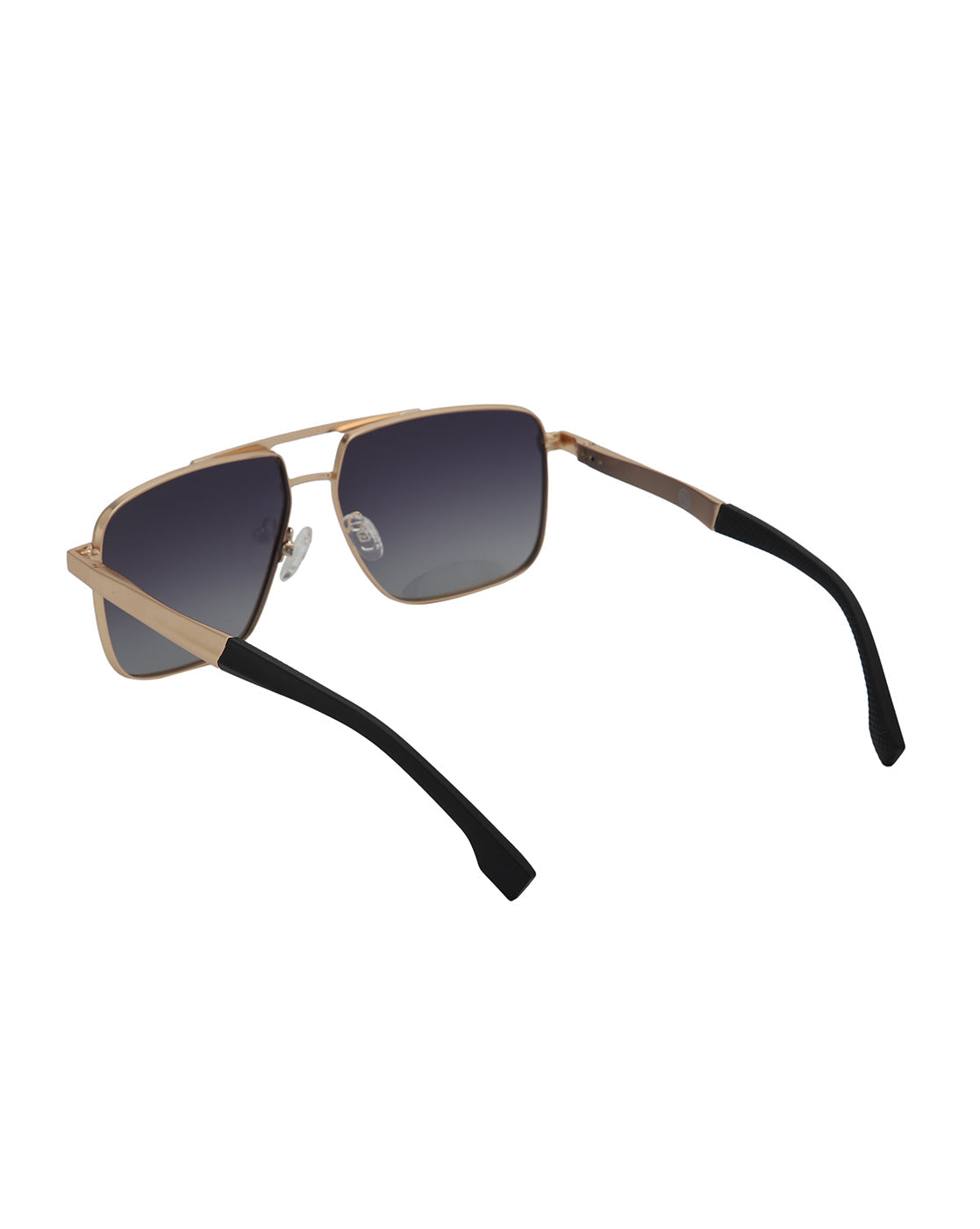Unisex Premium Rose Gold &amp; Black Toned Grey UV with Polarized Lens Square Sunglass