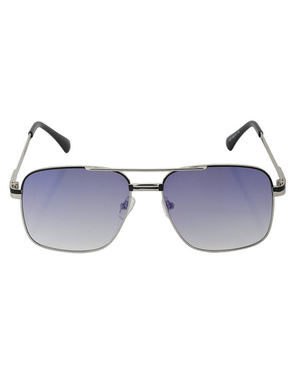 Carlton London Clear Lens &amp; Silver-Toned Rectangle Sunglasses With Uv Protected Lens For Men