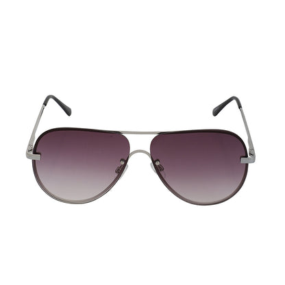 Carlton London Silver &amp; Black Toned Uv Protected Aviator Sunglasses For Women