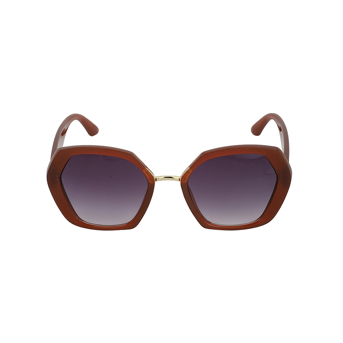 Carlton London Brown &amp; Gold Toned Uv Protected Oversized Sunglasses For Women