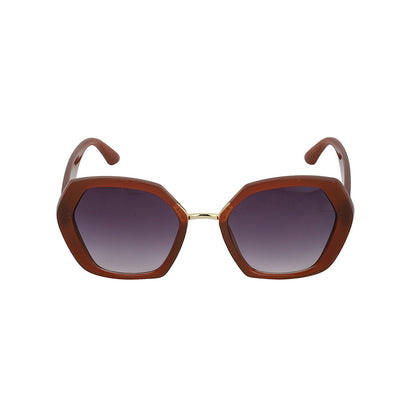 Carlton London Brown &amp; Gold Toned Uv Protected Oversized Sunglasses For Women