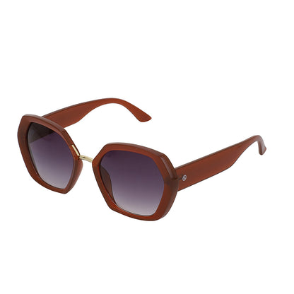 Carlton London Brown &amp; Gold Toned Uv Protected Oversized Sunglasses For Women
