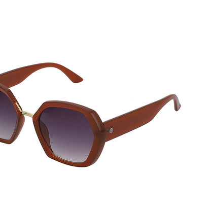 Carlton London Brown &amp; Gold Toned Uv Protected Oversized Sunglasses For Women