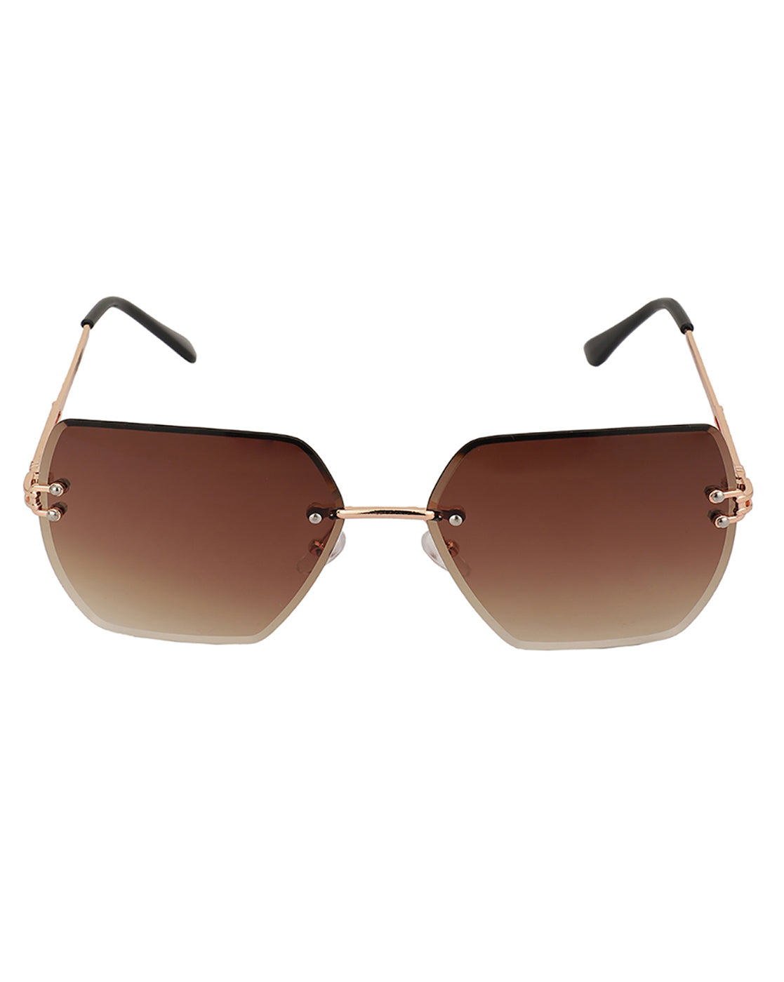 Premium Rose Gold Toned Uv Protected Lens Rectangle Sunglass For Women