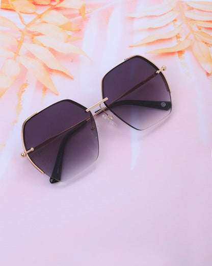 Premium Rose Gold with Brown Toned &amp; UV Protected Lens Oversized Sunglass for women