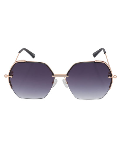 Premium Rose Gold with Brown Toned &amp; UV Protected Lens Oversized Sunglass for women