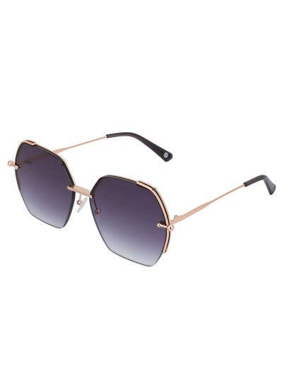 Premium Rose Gold with Brown Toned &amp; UV Protected Lens Oversized Sunglass for women