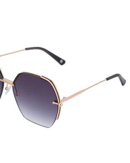 Premium Rose Gold with Brown Toned &amp; UV Protected Lens Oversized Sunglass for women