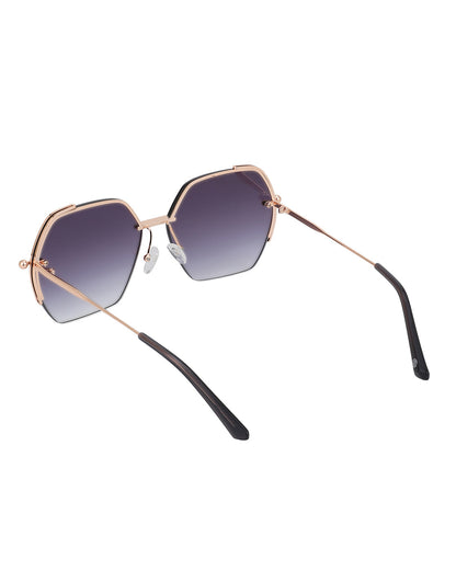 Premium Rose Gold with Brown Toned &amp; UV Protected Lens Oversized Sunglass for women