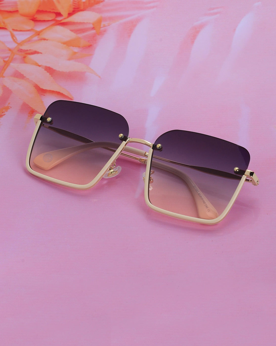 Premium Gold Toned &amp; UV Protected Lens Oversized Sunglass for women