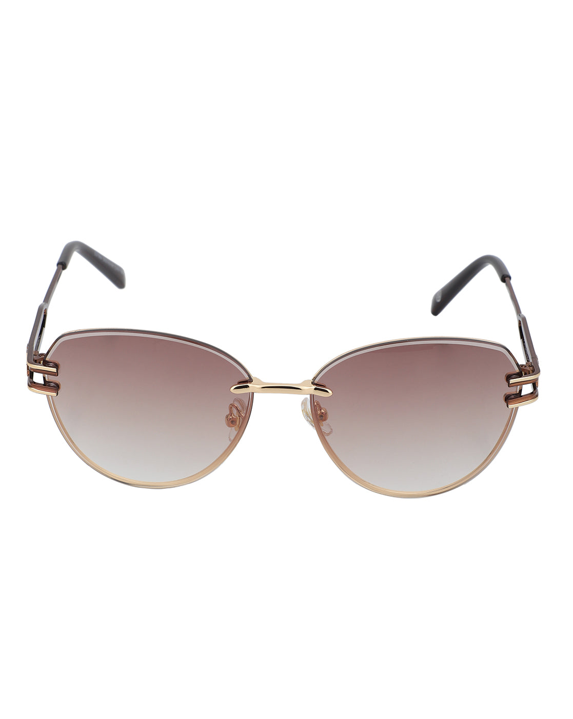 Premium Gold with Brown Toned &amp; UV Protected Lens Cat Eye Sunglass for women