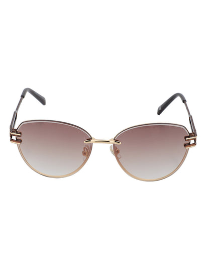 Premium Gold with Brown Toned &amp; UV Protected Lens Cat Eye Sunglass for women