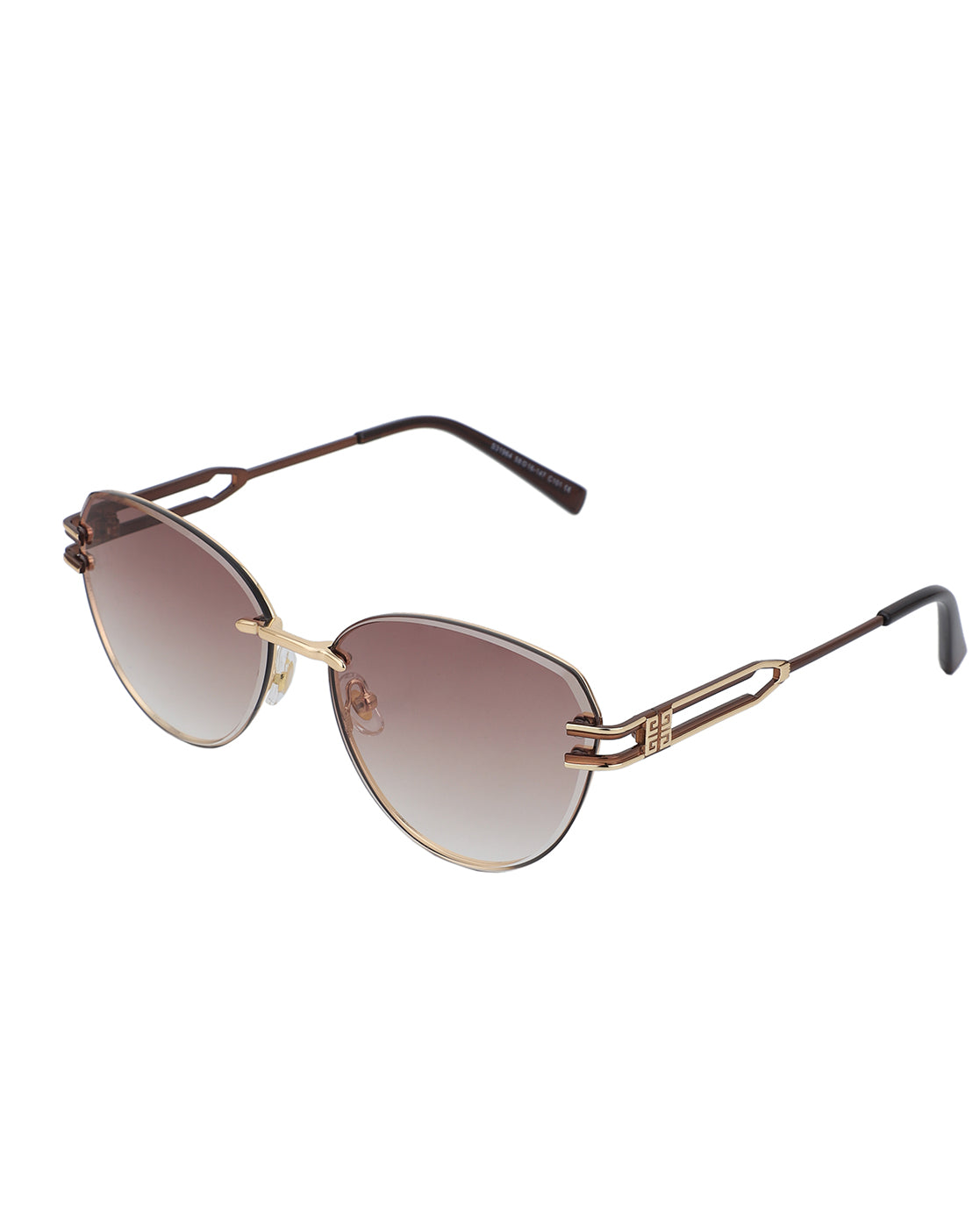 Premium Gold with Brown Toned &amp; UV Protected Lens Cat Eye Sunglass for women