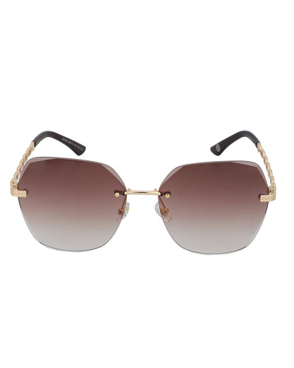 Premium Gold with Brown Toned &amp; UV Protected Lens Oversized Sunglass for women