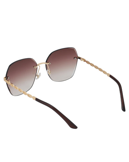 Premium Gold with Brown Toned &amp; UV Protected Lens Oversized Sunglass for women