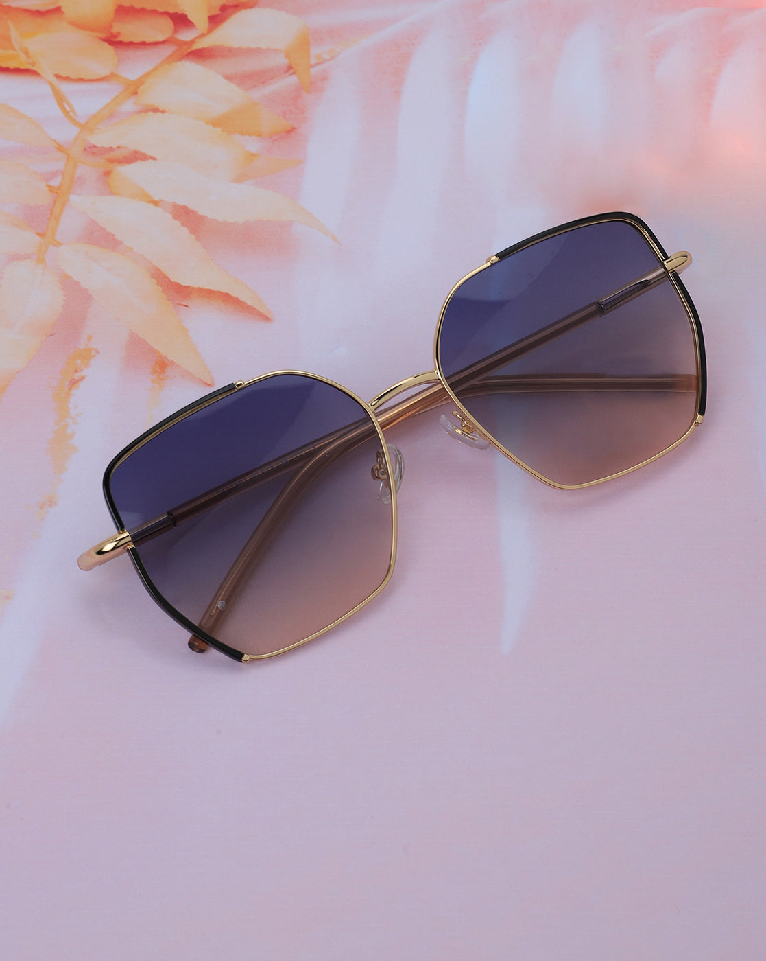 Premium Gold with Black Toned &amp; Polarised Lens Oversized Sunglass for Women