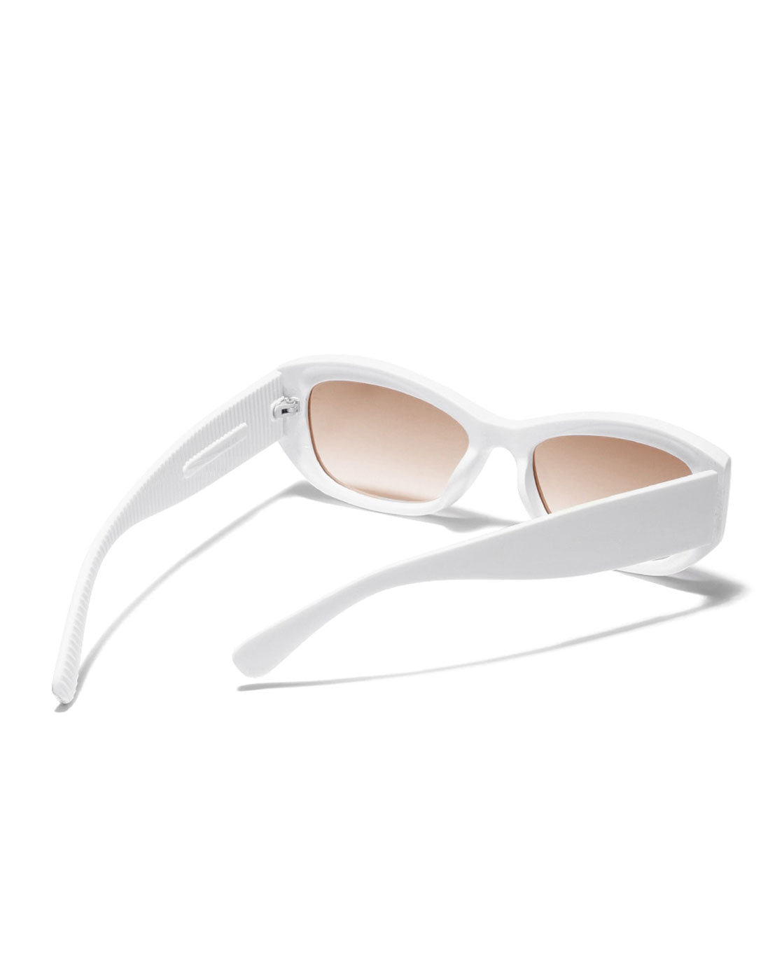 White Toned with Polycarbonate UV Protected Lens Rectangle Sunglass for women