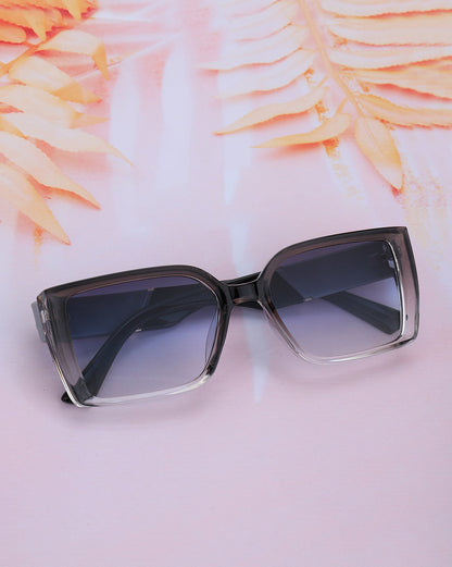 Grey &amp; Black Toned with UV Protected Lens Rectangle Sunglass for women