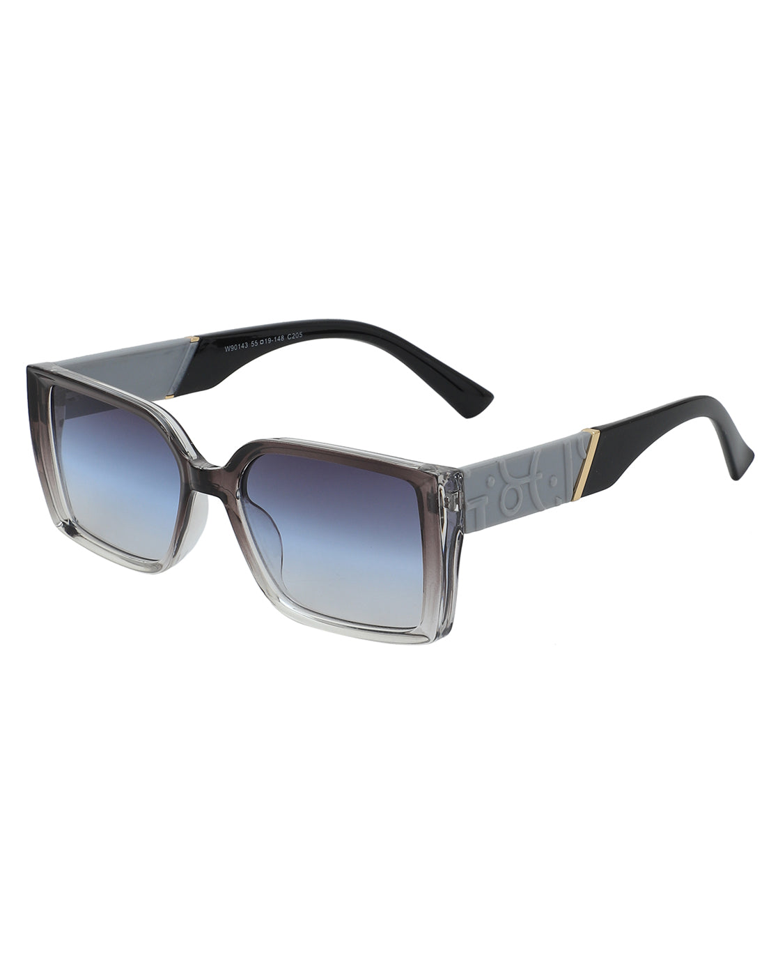 Grey &amp; Black Toned with UV Protected Lens Rectangle Sunglass for women