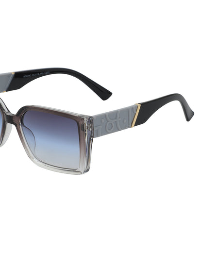 Grey &amp; Black Toned with UV Protected Lens Rectangle Sunglass for women