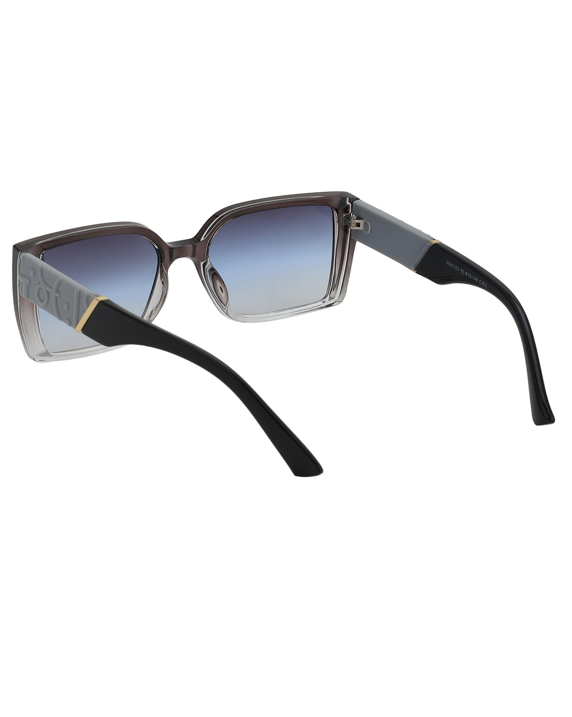 Grey &amp; Black Toned with UV Protected Lens Rectangle Sunglass for women