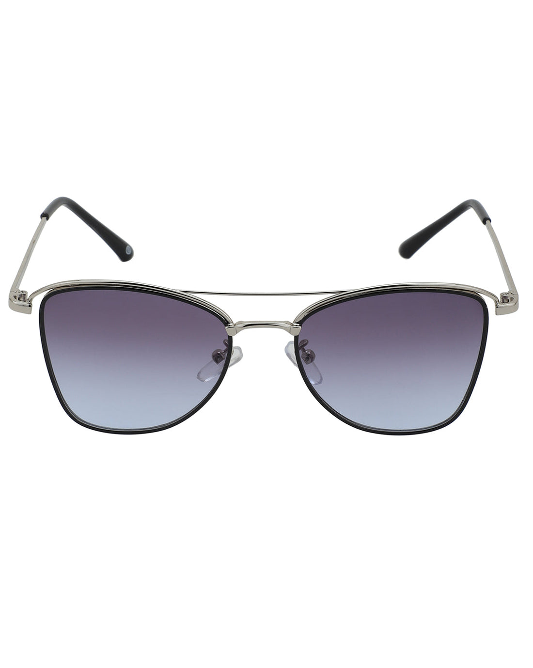 Silver & Black Toned UV Protected Lens Butterfly Sunglass for women