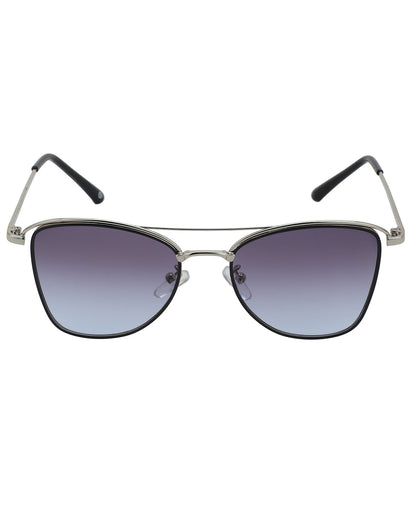 Silver &amp; Black Toned UV Protected Lens Butterfly Sunglass for women