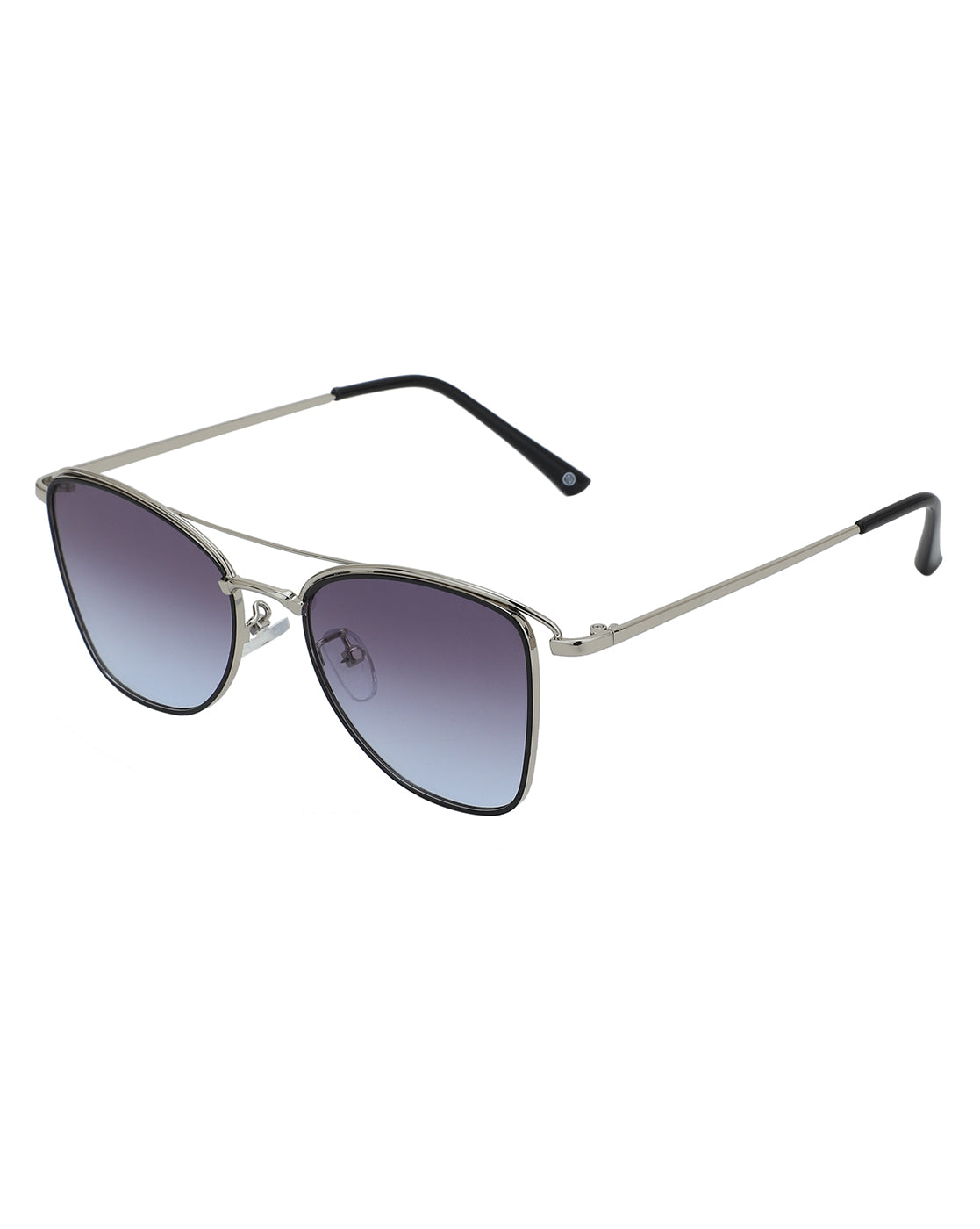 Silver &amp; Black Toned UV Protected Lens Butterfly Sunglass for women